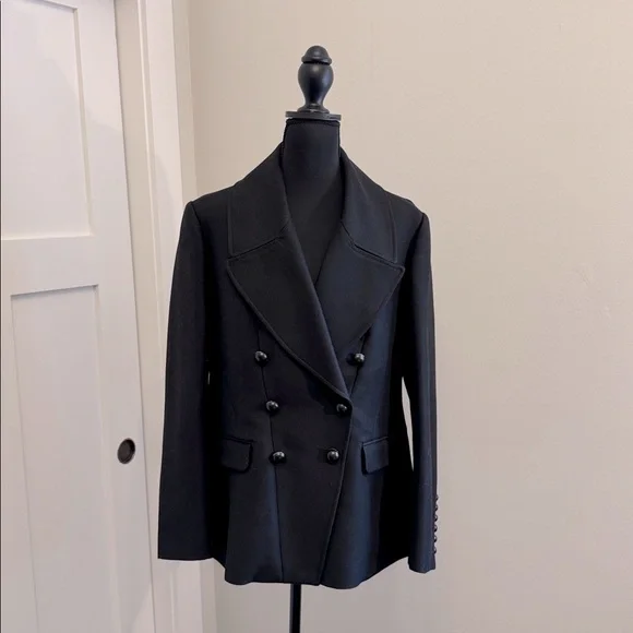 Burberry Black Blazer with Button Detail